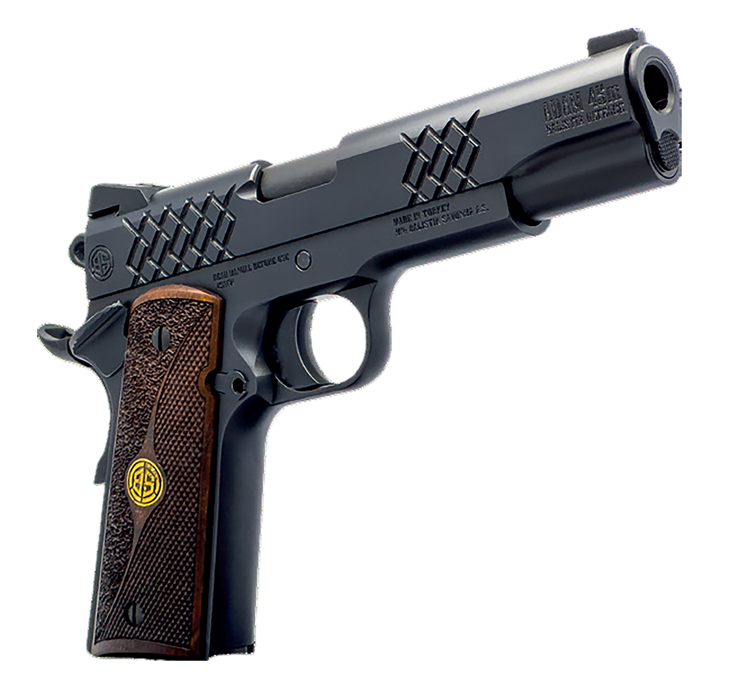 Dickinson DKSN45BM 1911 45 ACP 8+1 5" Matte Black Wood Grips - View 2
