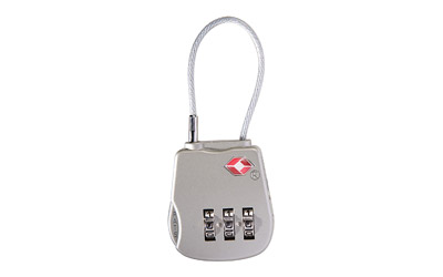 Pelican Gray TSA Lock w/Steel Cable - TSA Accepted Combination Lock - View 2