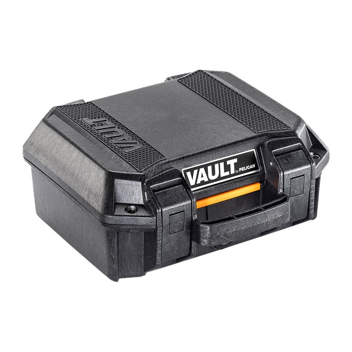 Pelican V100 Vault Small Pistol Case 11"x8"x4.5" High Impact Polymer Black - View 2