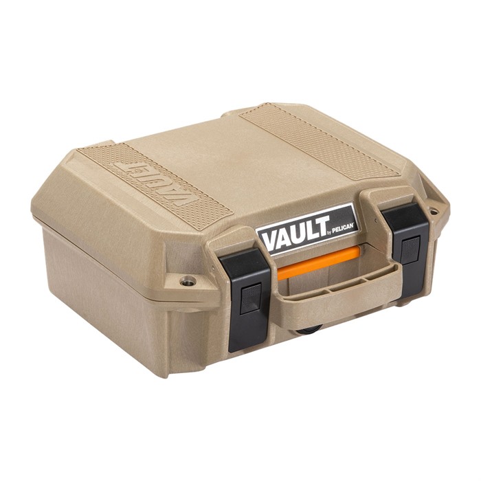 Pelican Vault V100 Small Pistol Case 11"x8"x4.5" High Impact Polymer Tan - View 2