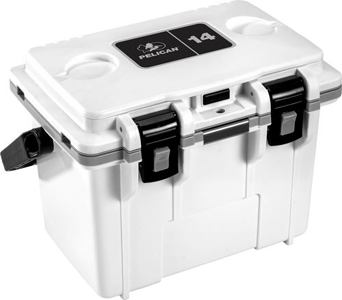 Pelican Coolers IM 14 Quart White/Gray with Dry Storage - Injection Molded, Tall & Slender, Made in USA - View 2