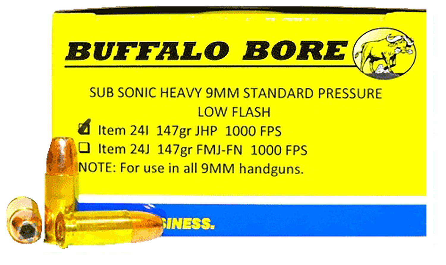 Buffalo Bore Ammunition 24I20 Subsonic Strictly Business 9mmLuger 147gr... - View 2