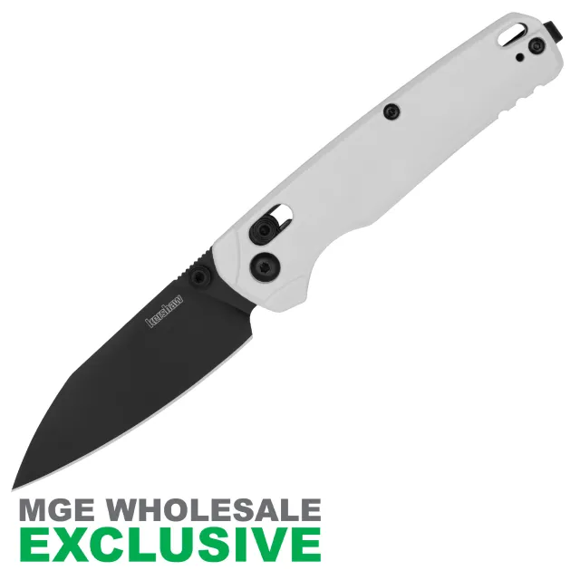 KERSHAW BEL AIR TROOPER WHITE HANDLE BLACK BLADE MGE Exclusive - View 2