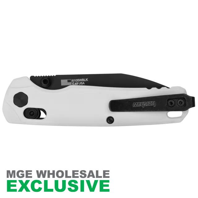 KERSHAW BEL AIR TROOPER WHITE HANDLE BLACK BLADE MGE Exclusive - View 3