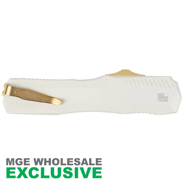 KERSHAW LIVEWIRE POPE WHITE HANDLE GOLD BLADE MGE Exclusive - View 4