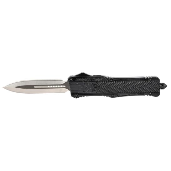 CobraTec LBCTK-1LDAGNS 3.9" Dagger SL/Plain Edge Black Handle OTF Knife - View 2