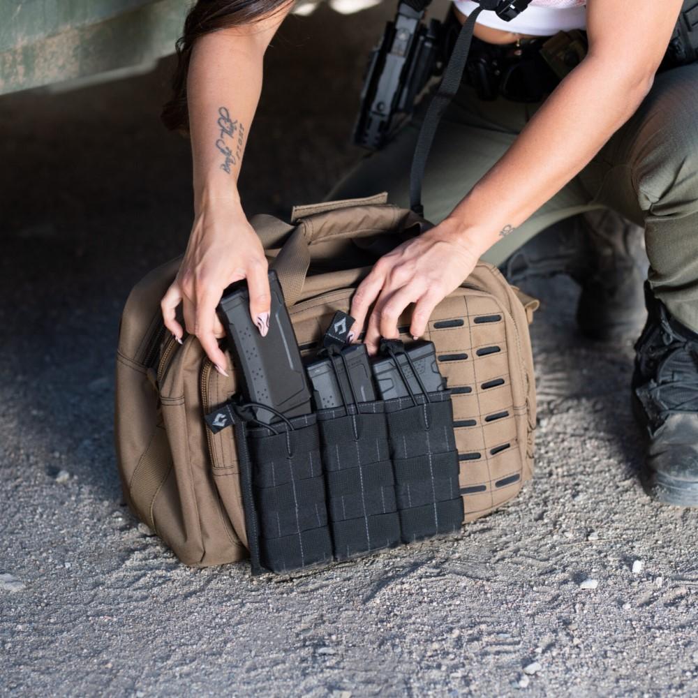 Advance Warrior AROTTMPBL Triple AR Mag Pouch Open Top Black MOLLE - View 2