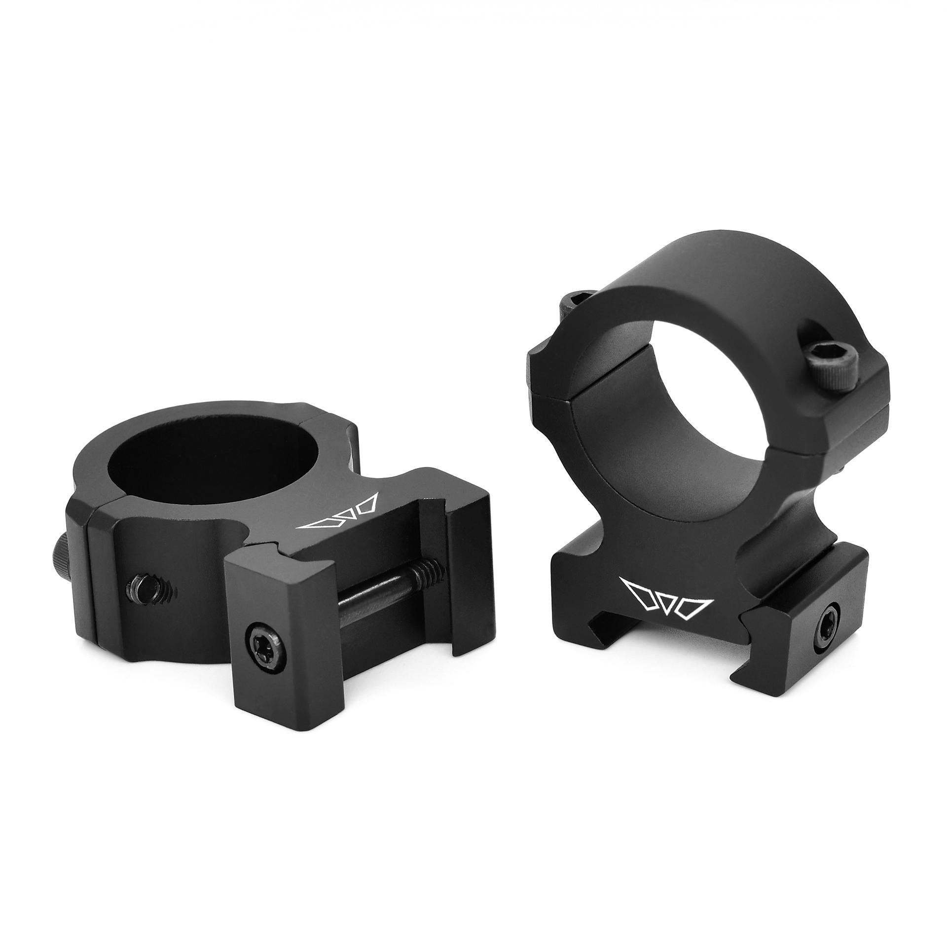 Warne Vapor 1" High Aluminum Scope Rings - Horizontal Split, Black, CNC Machined - View 2