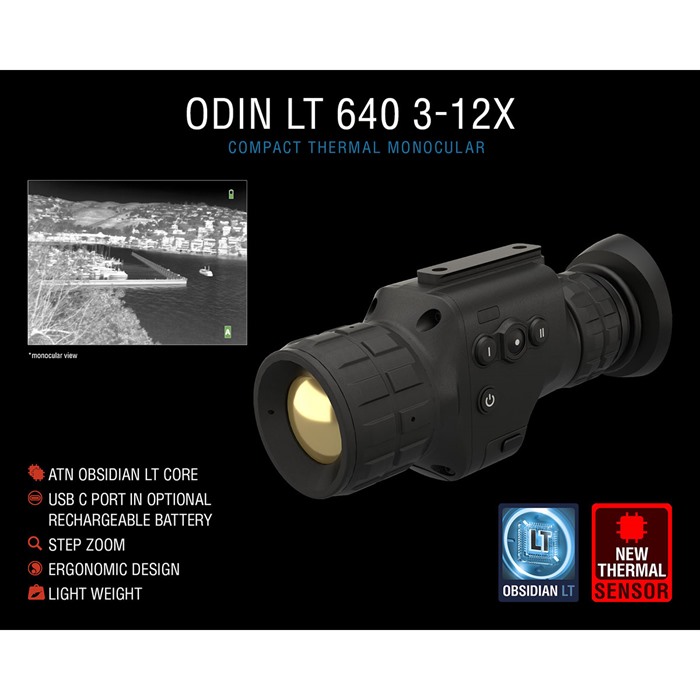 ATN TIMNODN635X Compact Thermal Viewer, Black, 3-12x Multi Reticle, 35mm Lens, 640x480 Resolution, Obsidian Core LT - View 2