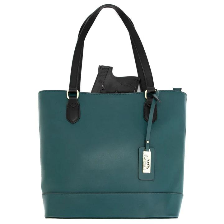 Rugged Rare 49634 Evelyn Concealed Carry Purse, Green, 15.5"x12"x5" - View 2