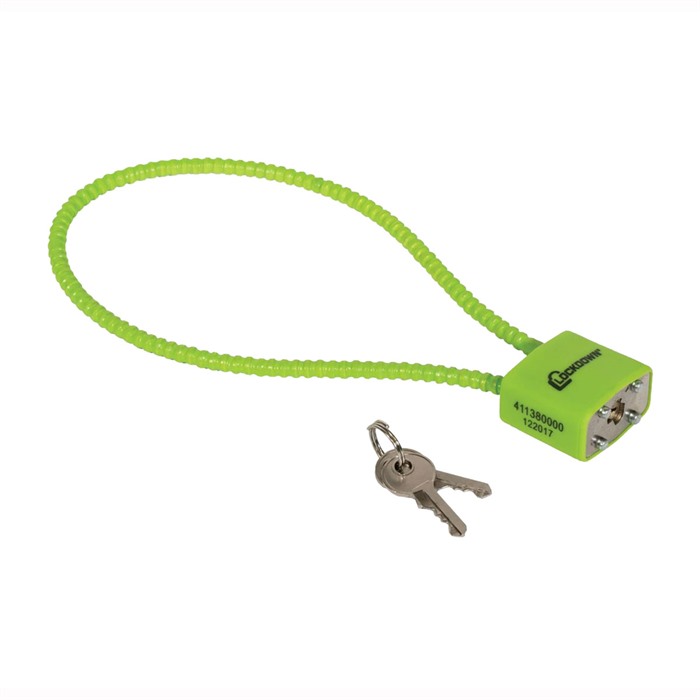 Lockdown 110149 Cable Gun Lock 15-In Hi-Vis Green 30mm Padlock - View 2