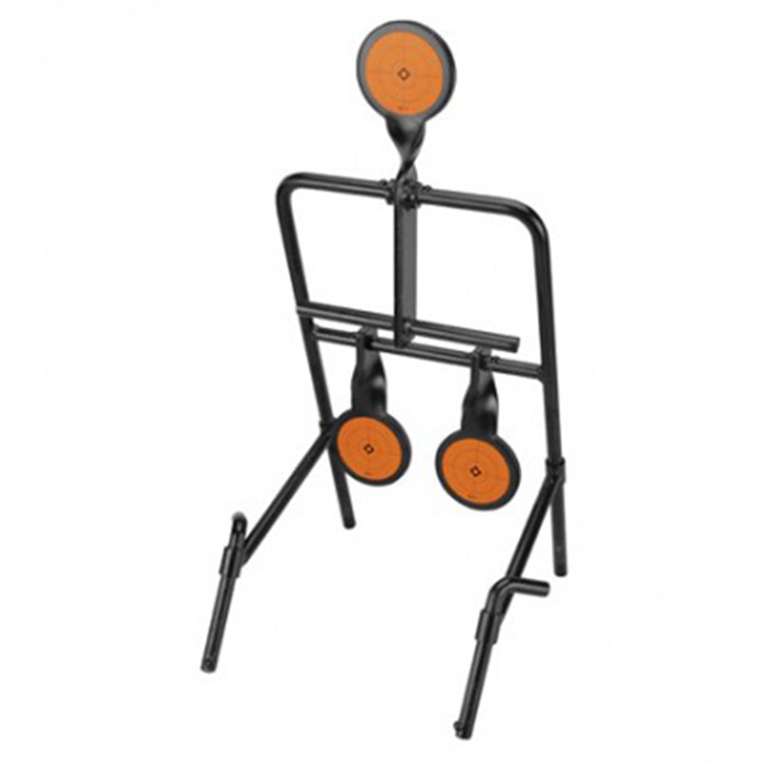Caldwell 1071002, Black/Orange Resetting Handgun Steel Target, Heavy-Duty, 3.50" Circle Illustration, Motion Impact Enhancement - View 2