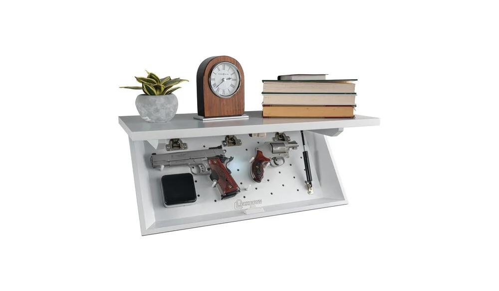 Lockdown 1117247 In-Plain-Sight White Wood Shelf with Hidden Compartment - View 2