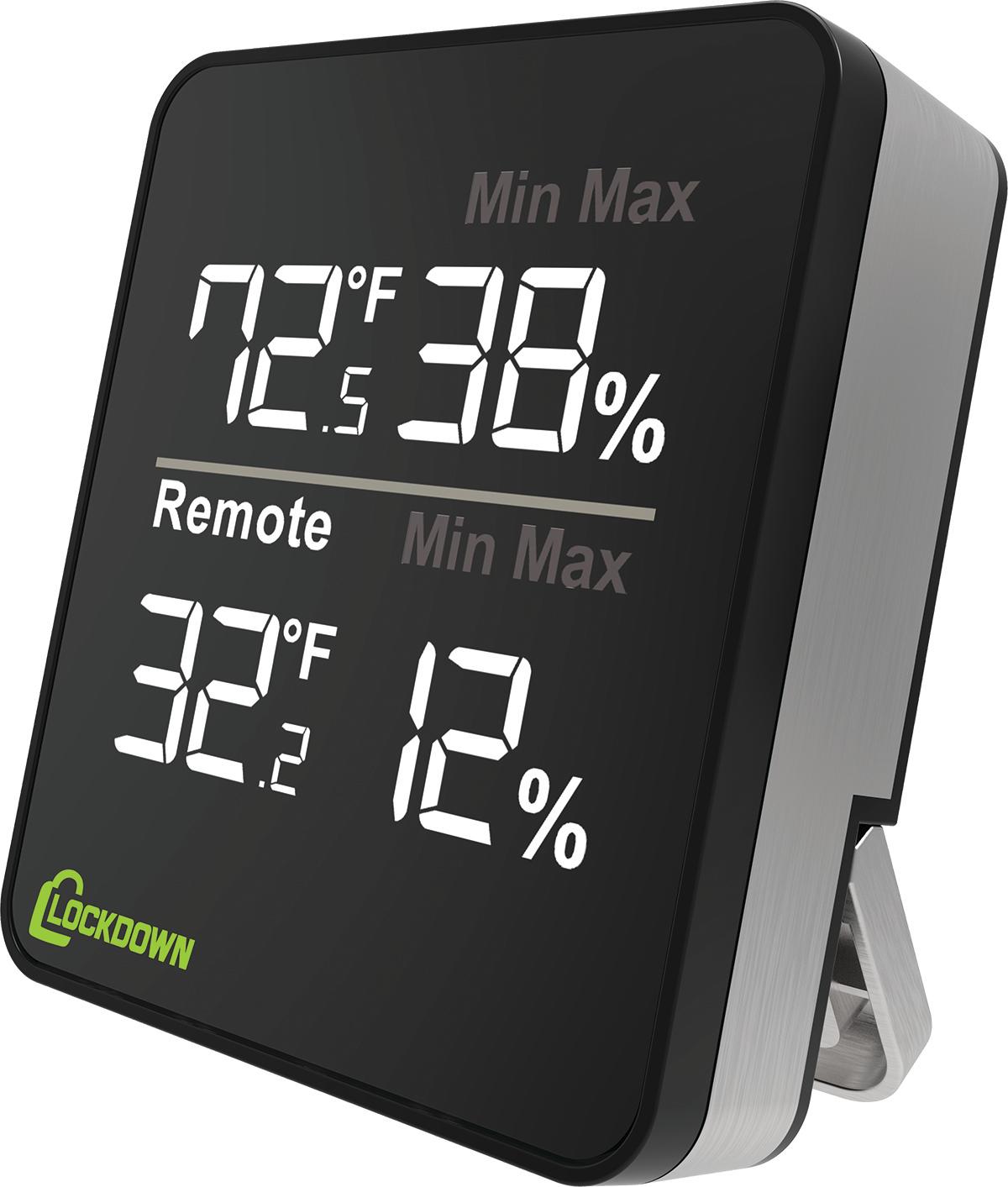 Lockdown AOB 1116792 Wireless Hygrometer Digital Black/Silver Battery Power - View 2