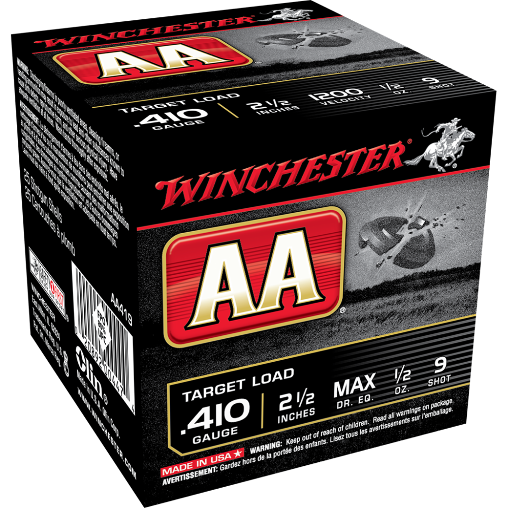 Winchester AA419 410 Gauge 2.50 in 1/2 oz 9 Shot 1200 fps 25 Rounds - View 2