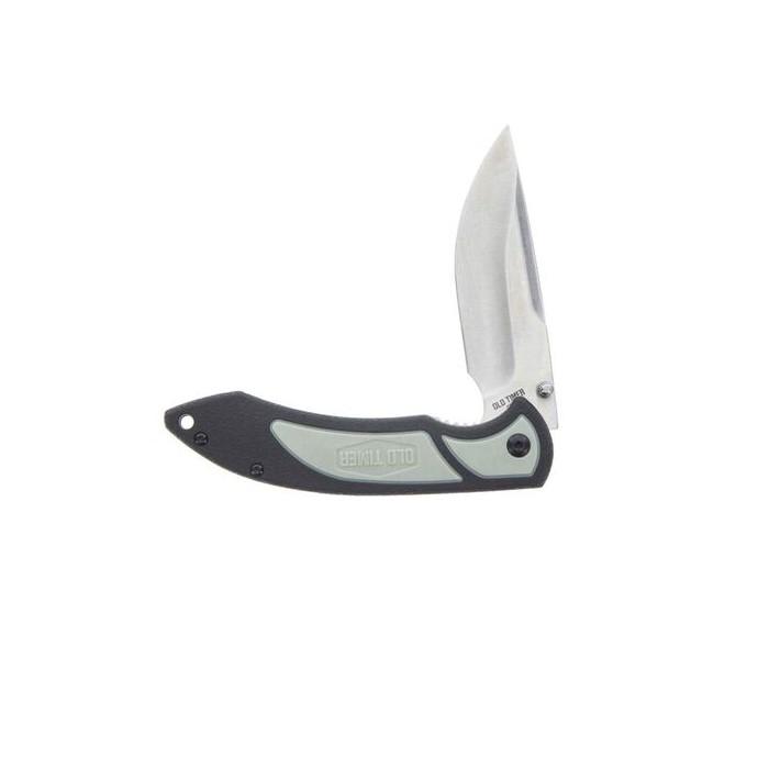 Old Timer Trail Boss Drop Point Folder 3.5 in Blade Black TPE Handle - View 2