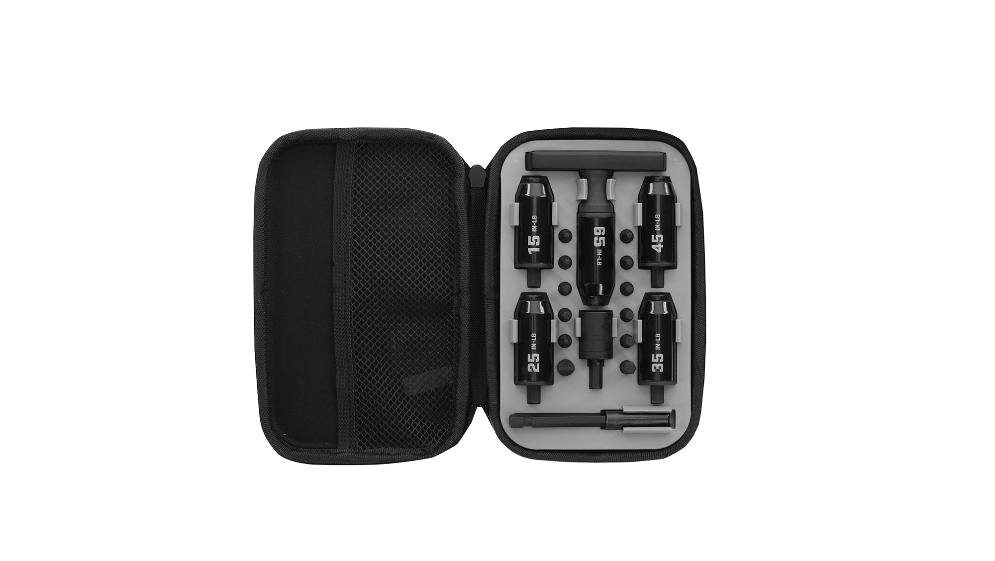 Wheeler 1136022 FAT Stix Torque Wrench Set, Black/Yellow, T-Handle Design, Includes 15, 25, 35, 45, 65 Inch-Pound Limiters, 1/2" Socket, 1/4" Drive Bit, Durable Materials, Soft Carry Case - View 2