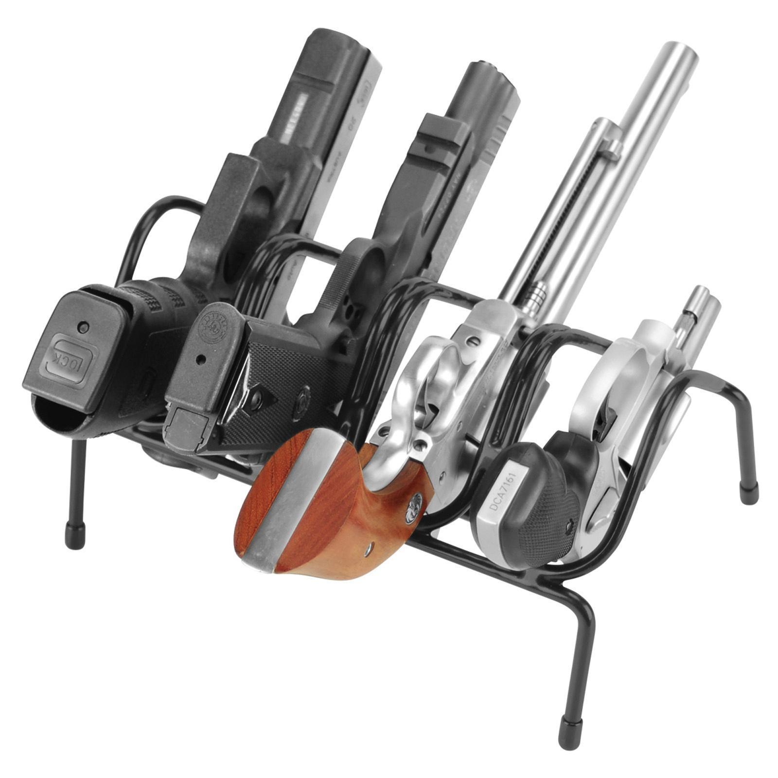 Lockdown 222200 Handgun Rack: 4-Gun Capacity, Vinyl-Coated Metal, Wide-Body Pistol and Magnum Revolver Friendly, Matte Black Finish - View 2