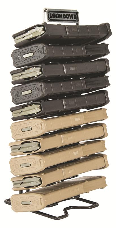 Lockdown 222972 AR-15 Magazine Rack, Black, Holds 10-30 Round Mags, Vinyl Coated Steel, Wall Mountable - View 2