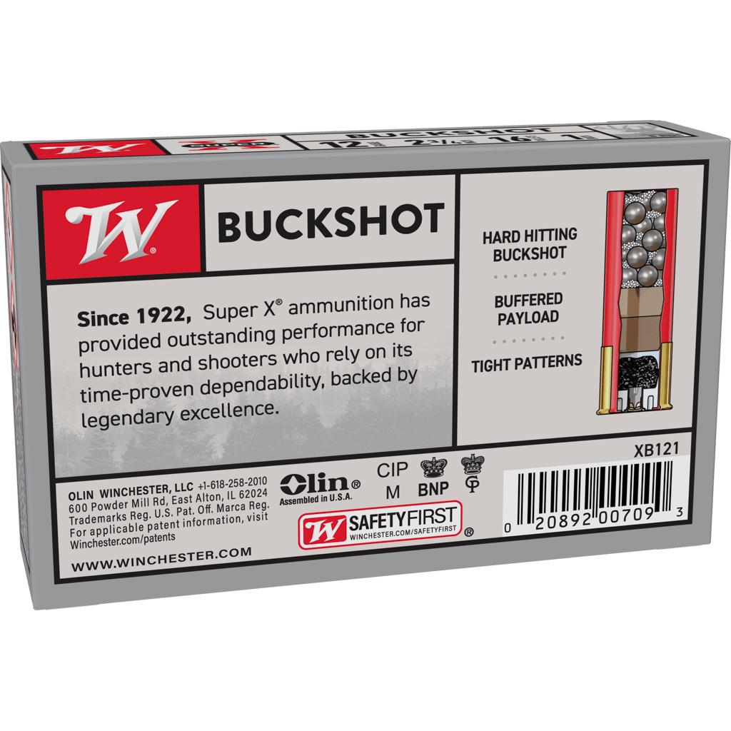 Winchester Ammo XB121 Super X 12 Gauge 2.75" 16 Pellets 1 Buck Shot 5 Bx/ 50 Cs - View 2