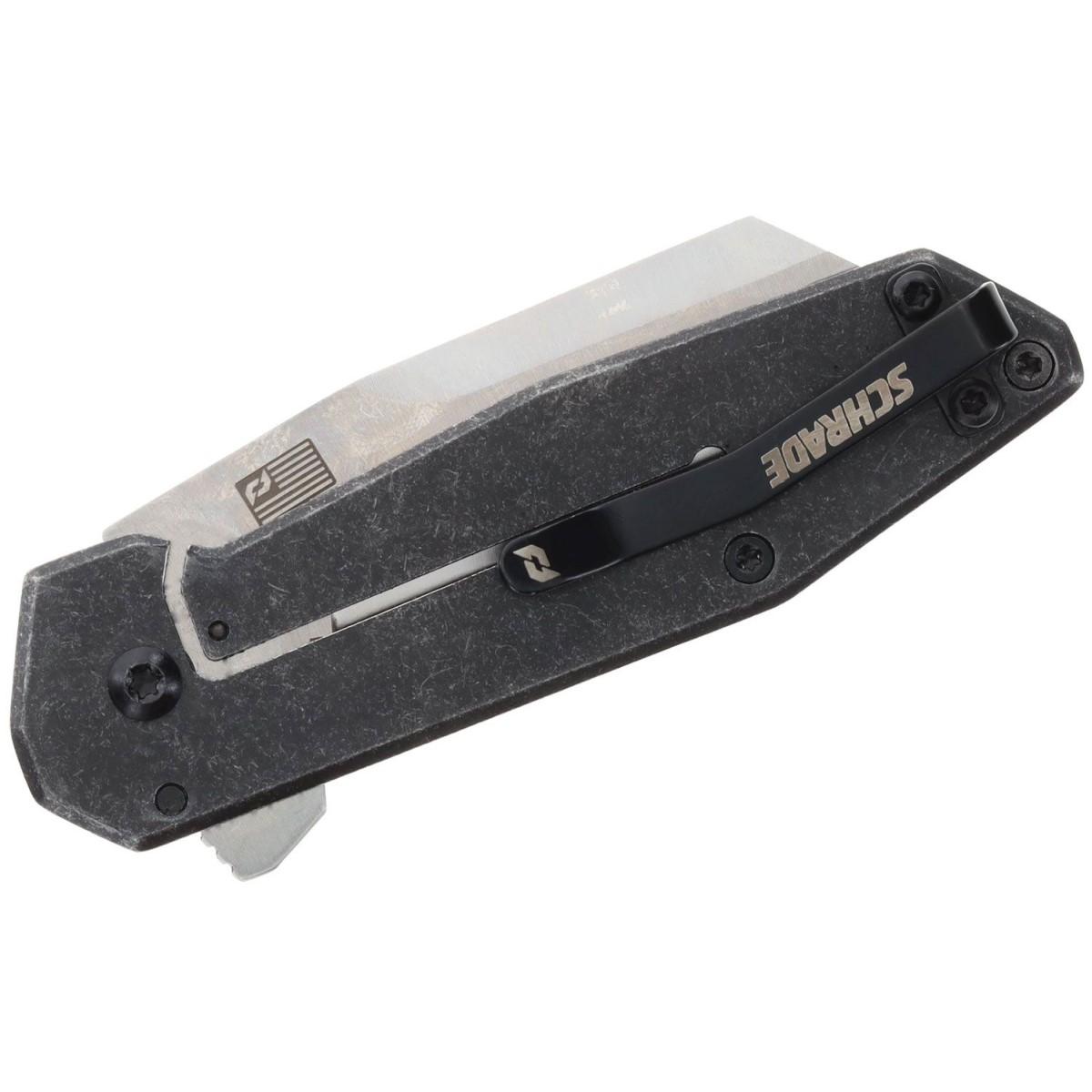 Schrade Slyte Compact Folding Knife: Ultra-Thin, D2 Blade, Ultra Glide, Stainless Steel Handle, Frame Lock, 2.4in Blade, Dark Stonewash Finish - View 2