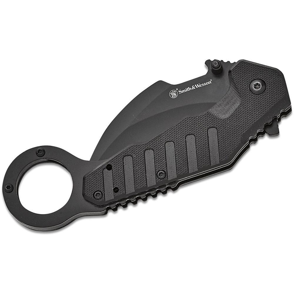Smith & Wesson Extreme Ops Karambit Assisted Folding Knife 3 Hawkbill Blade Black - View 2