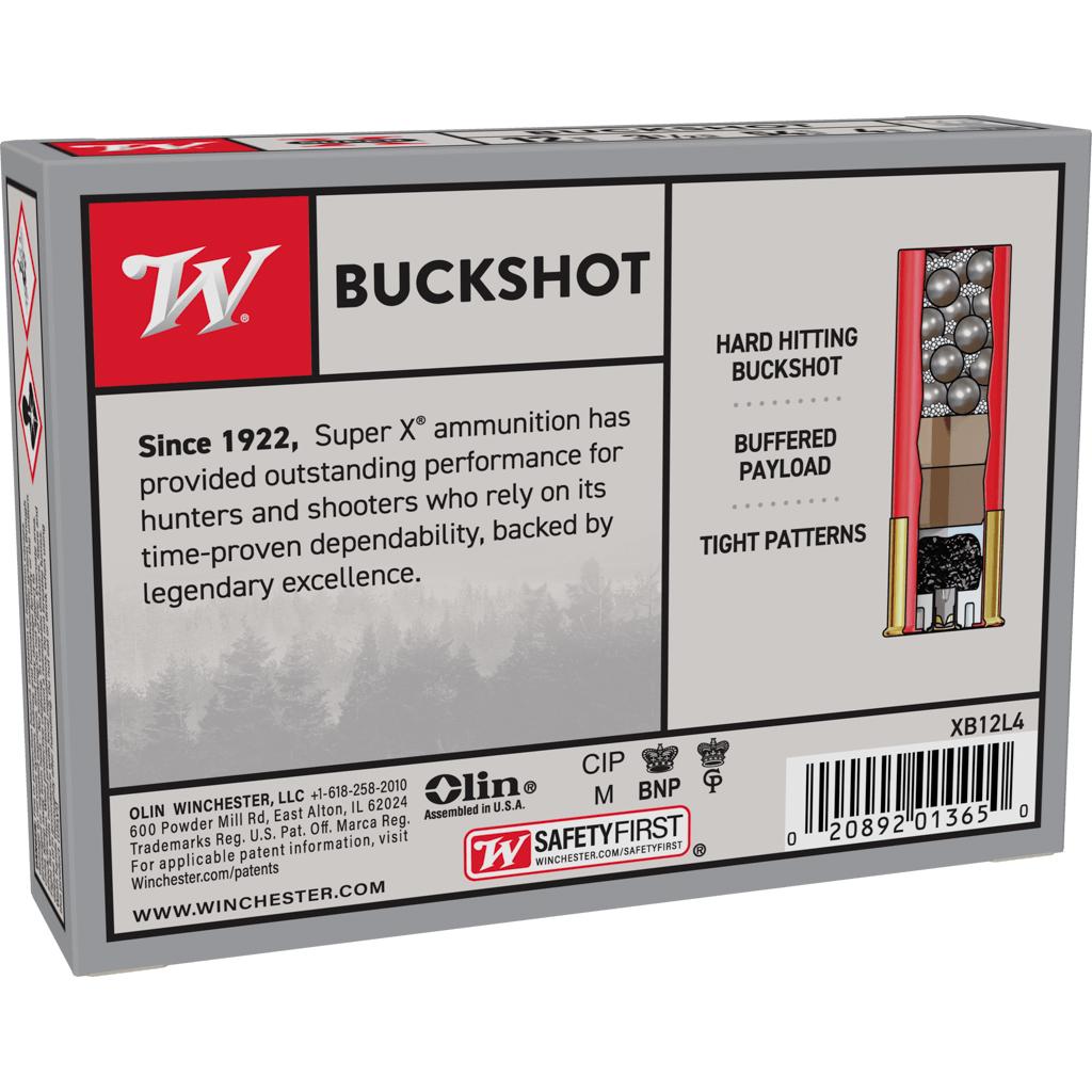 Winchester Ammo XB12L4 Super X 12 Gauge 3.50" 54 Pellets 4 Buck Shot 5 Per Box/50 Cs - View 2