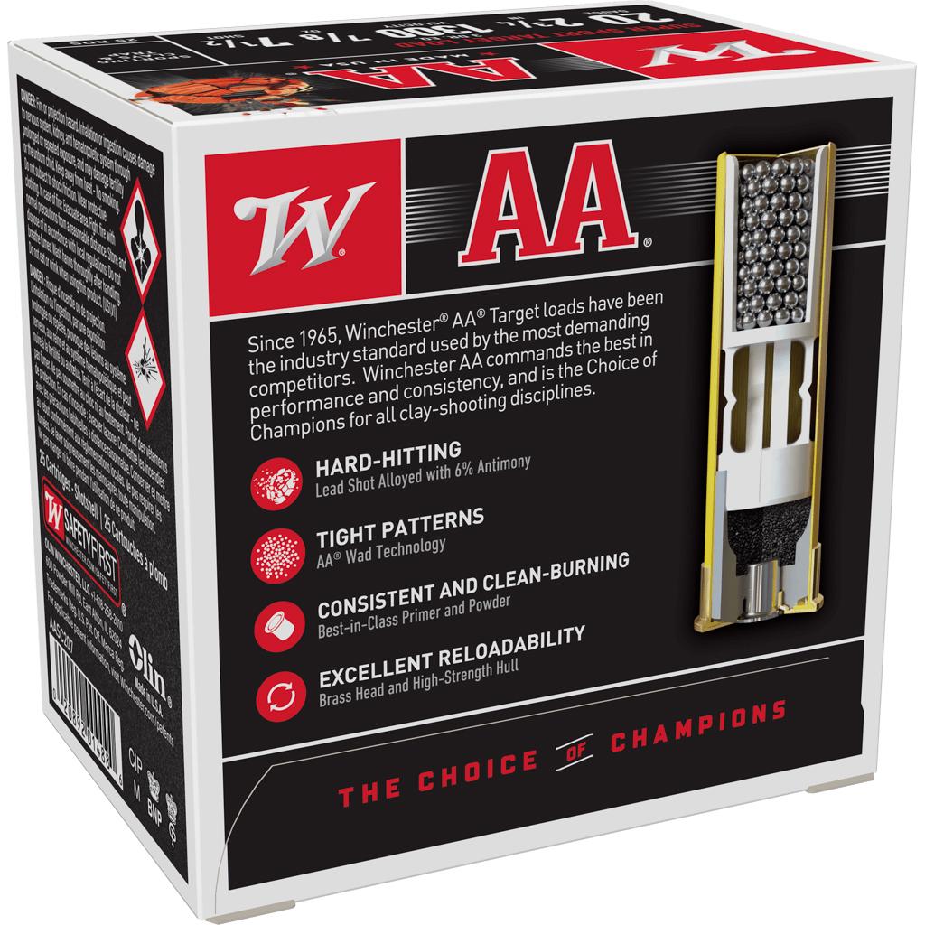 Winchester Ammo AASC207 AA Super Sport Sporting Clay 20 Gauge 2.75" 7/8 oz 1300 fps 7.5 Shot 25 Bx/10 Cs - View 2