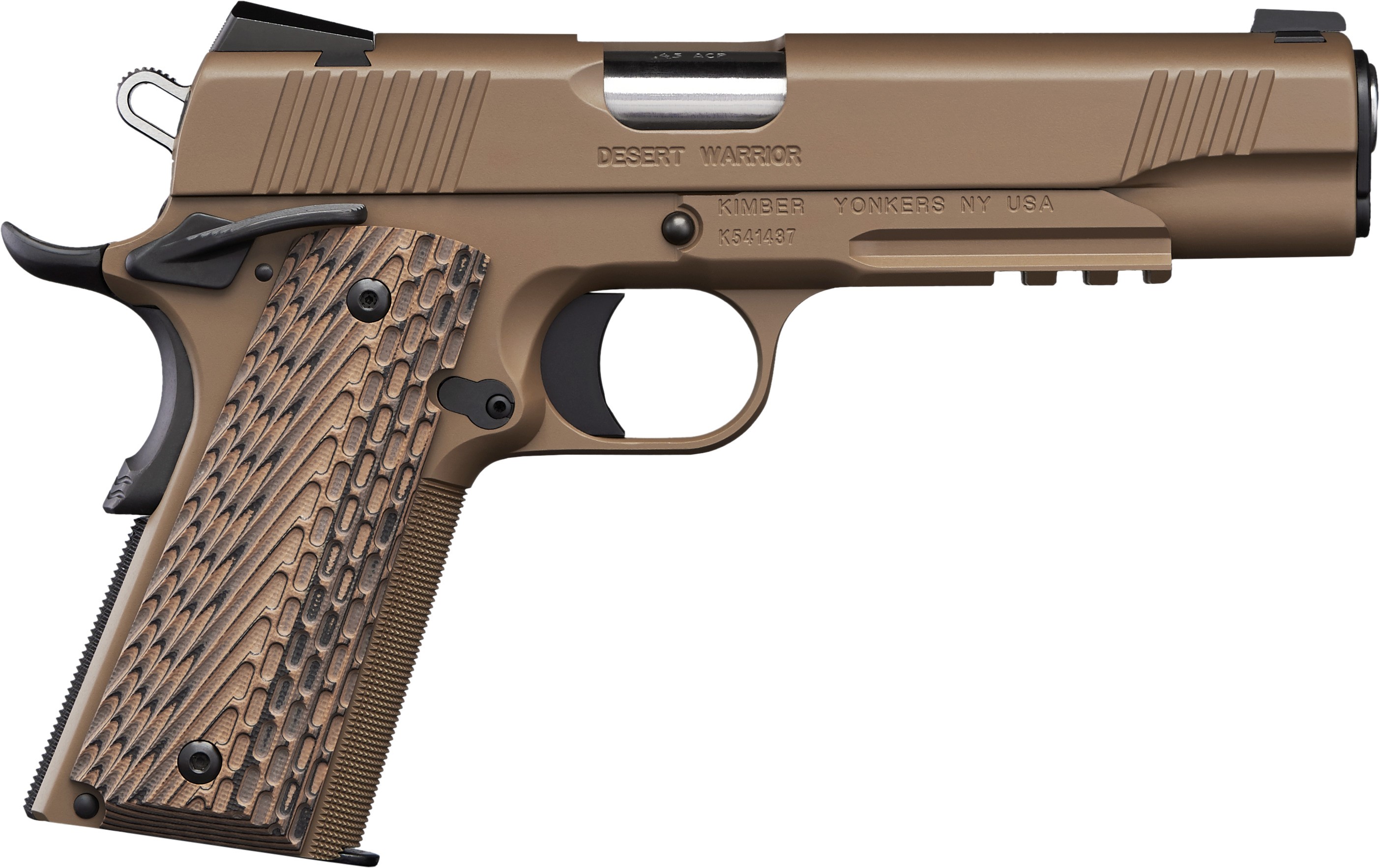 Kimber 3000236 Desert Warrior .45ACP 5" Pistol Tritium Sights 7rd Tan - View 2