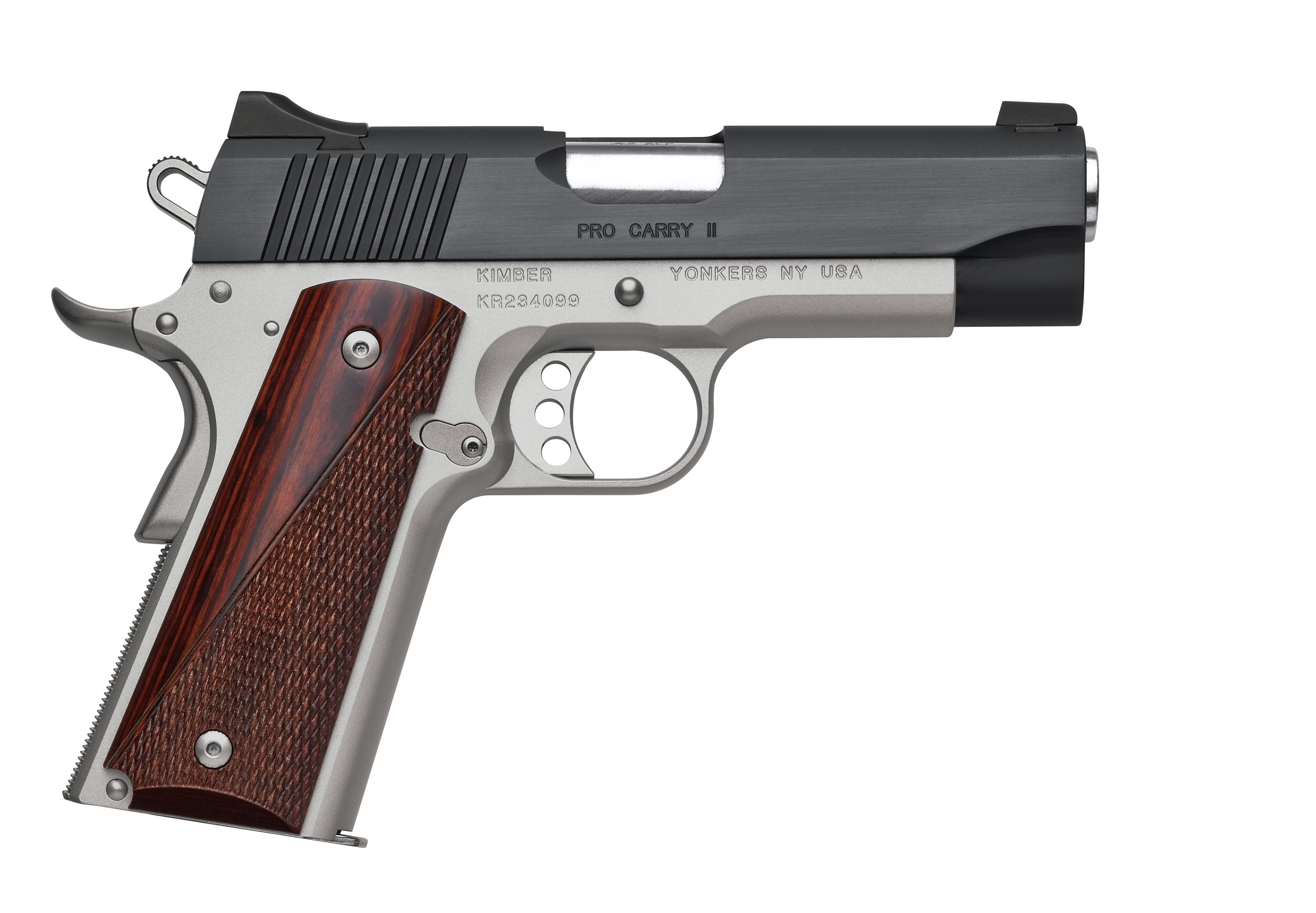 Kimber 3200320 Pro Carry II .45ACP 4" Two-Tone Pistol, Rosewood Grips - View 2