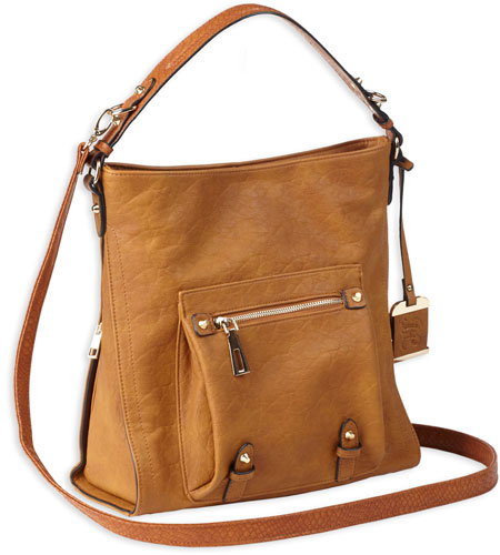 Bulldog BDP054 Concealed Carry Hobo Anna Purse with Holster Cognac Leather - View 2