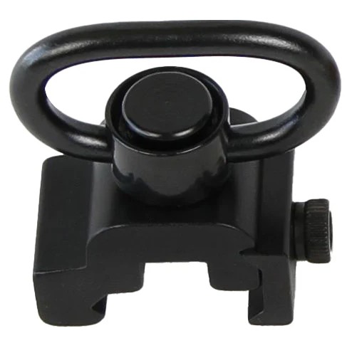 Bulldog BD886 Deluxe Push Button Swivel Black 1.25" Steel QD Rail Mount - View 2