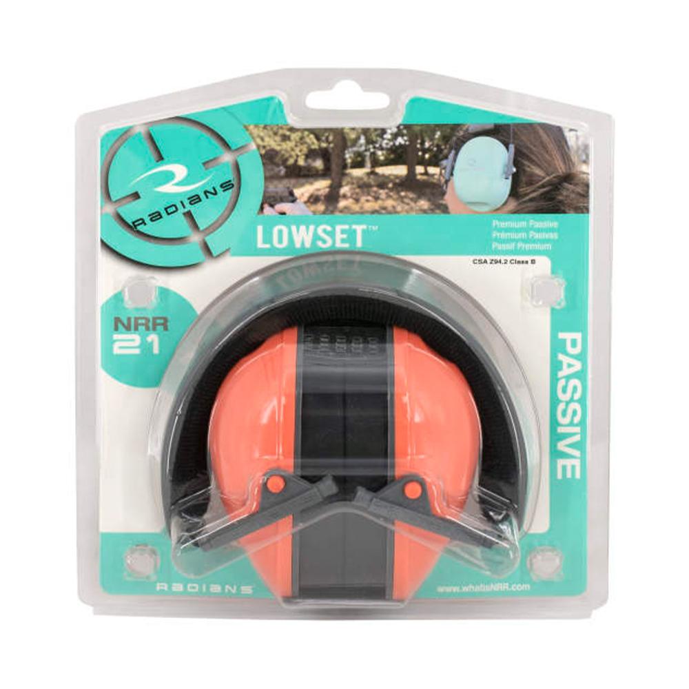 Radians LS0830CS Lowset Earmuff 21 dB Coral/Black Over Head Design - View 2