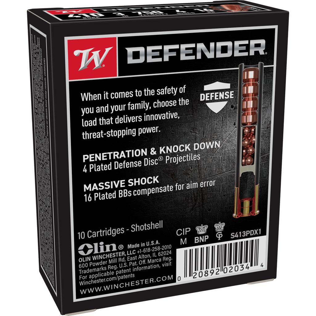 Winchester S413PDX1 410 Gauge 3 in 4 Defense Discs 16 BBs 10 Rounds - View 2
