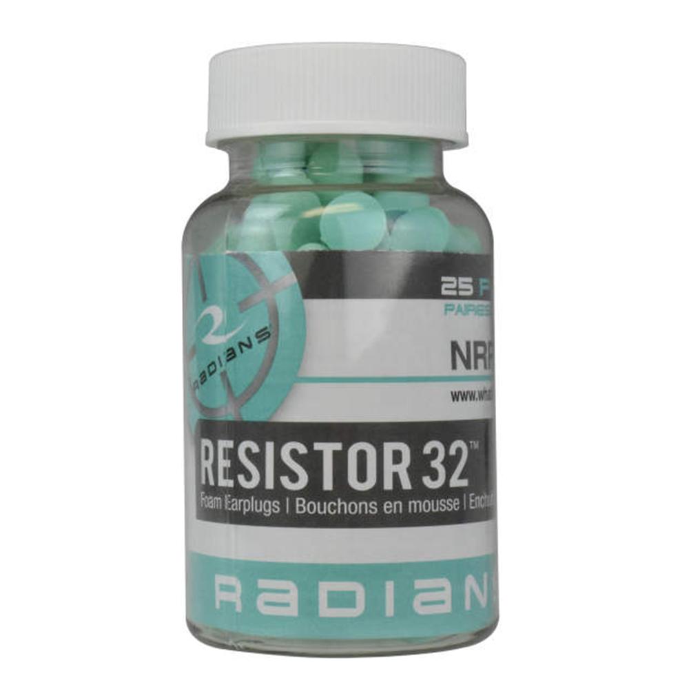 Radians Resistor 32 Ear Plugs Foam Aqua 25 Pairs Noise Reduction 32 dB - View 2