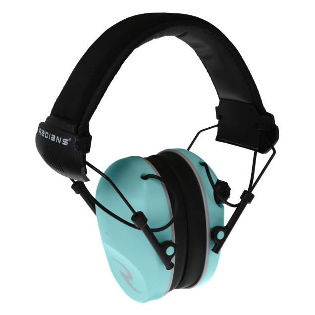 Radians R3220ECS Dual Mic Earmuff 23 dB Aqua Blue Compact Folding - View 2
