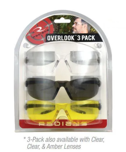Radians OV3114CS Glasses 3 Pack Clear Smoke Gray Amber Black Silver - View 2