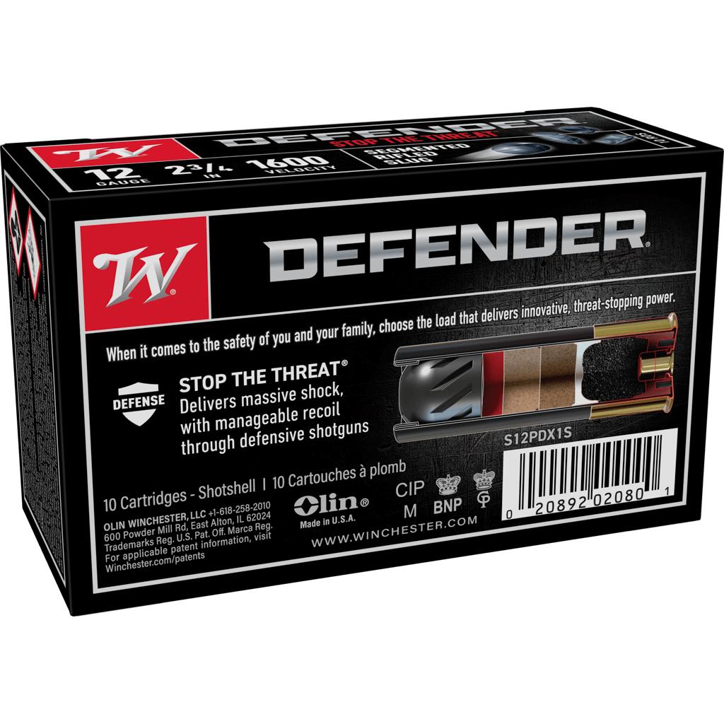 Winchester Ammo S12PDX1S PDX1 Defender 12 Gauge 2.75" 1 oz 1600 fps Rifled Slug Shot 10 Bx/10 Cs - View 2