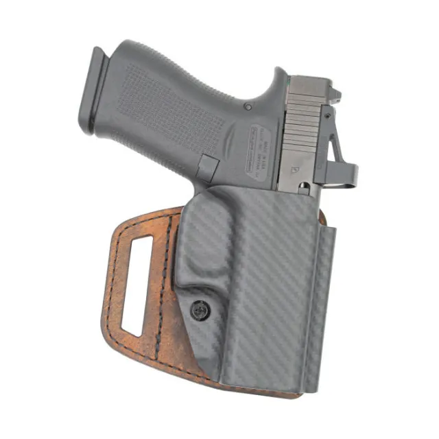 Versacarry VSL211HCT V-Slide OWB Holster RH Leather/Poly Brown Hellcat-img-1