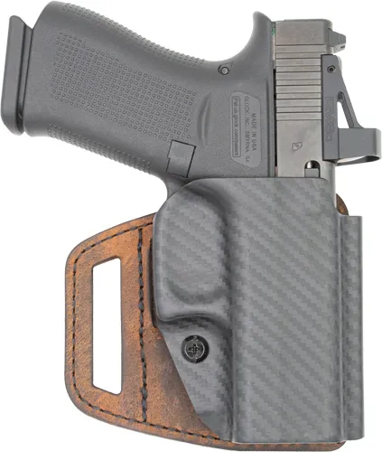 Versacarry VSL211365XL V-Slide Holster OWB RH Leather/Poly Brown - View 2