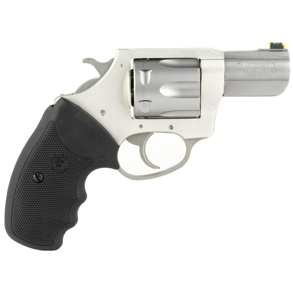 Charter Arms Boxer Revolver, .38 Special, 6-Round Capacity, 2.2" Barrel, Fiber Optic Sight, Anodized Aluminum, Silver, 16oz - View 2