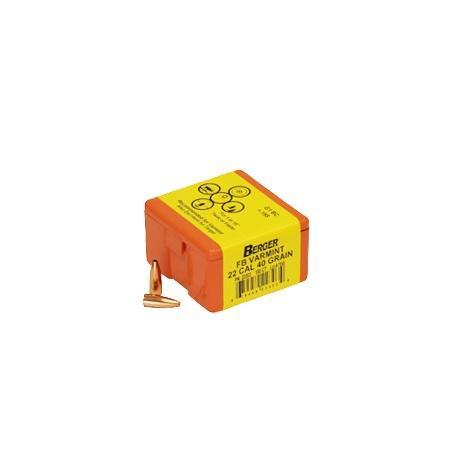Berger 22303 22 Cal 40gr Flat Base Bullets, 100ct, Match Varmint - View 2