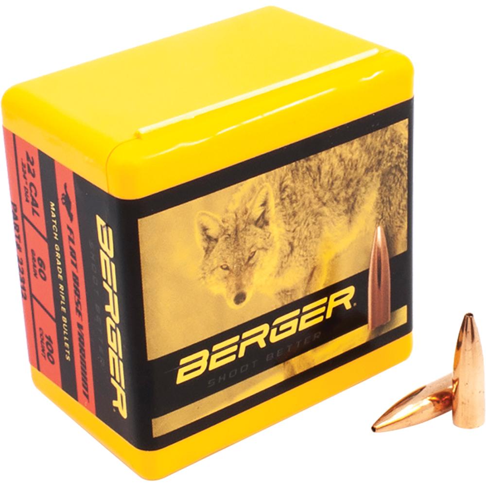 Berger 22312 22 Cal 60gr Flat Base Bullets 100/Box - View 2