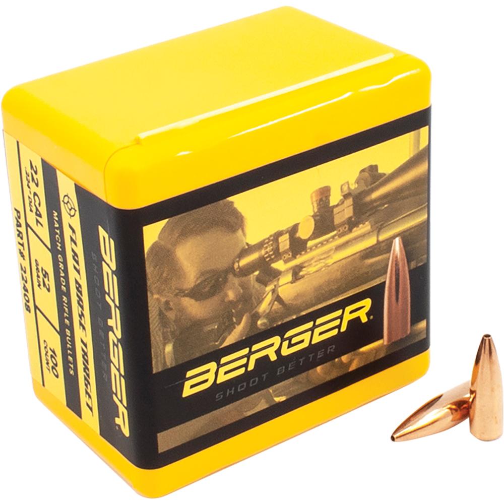 Berger 22408 Target Match 22Cal 52gr Flat Base Bullets 100/Box - View 2