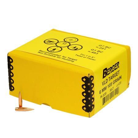 Berger 24729 6mm 105gr VLD Boat Tail Bullets, 500/Box - View 2