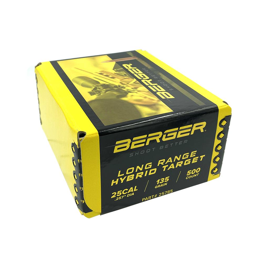 Berger 25785 25 Cal 135gr LR Hybrid Target BT Bullets 500/Box - View 2