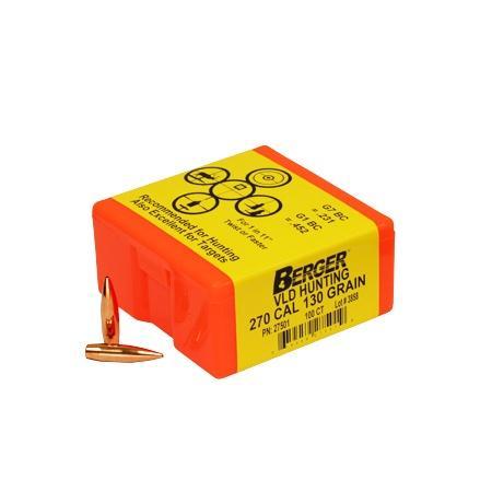 Berger 27501 .270 Cal 130gr VLD Boat Tail Bullets 100/Box - View 2