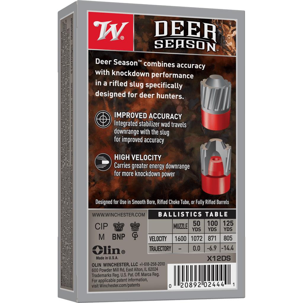 Winchester X12Ds Deer Season 12 Gauge 2.75 in 1 18 oz 1600 fps Slug - View 2