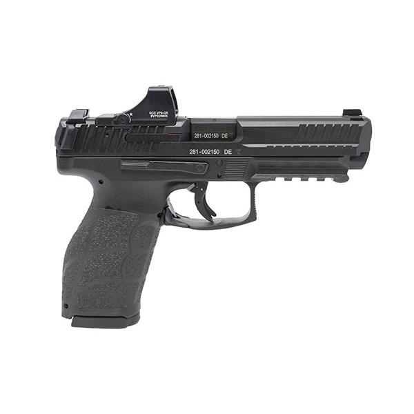 HK 81001496 VP9 A1 w/Optic Full Size 9mm Luger 10+1 4.53" Black Steel Polygonal Rifled Barrel & Serrated w/Optic Slide, Black Polymer Frame w/Picatinny Rail, Interchangeable Backstrap Grip, Holosun SC - View 2
