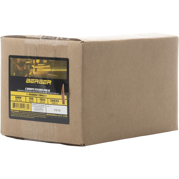 BERGER BULLETS 6MM (0.243'') 105GR HYBRID BOAT TAIL 1500/BOX - View 2